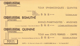 Buvard & Blotting Paper - Pharmacie - COQUELUSEDAL QUININE Bismuthé - Laboratoires Elerté - Aubervillers - Produits Pharmaceutiques