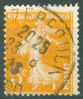 France   158 Ob TB    Semeuse Impression Defectueuse - Used Stamps