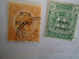 JAMAICA USED 2 STAMPS OVERPRINT  WAR STAMPS - Jamaica (1962-...)