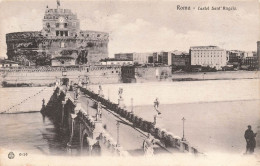 ITALIE - Roma - Castel Sant Angelo - Vue Panoramique Sur Le Pont - Vue Au Loin De La Ville - Carte Postale Ancienne - Castel Sant'Angelo