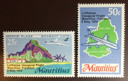 Mauritius 1970 Inaugural Lufthansa Flight MNH - Mauricio (1968-...)