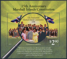 Marshall 577 Sheet, MNH. Michel 514 Bl.8. Constitution, 15th Ann. 1994. - Islas Marshall