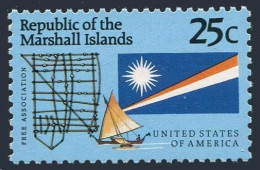 Marshall 381, MNH. Michel 319. Stick, Craft, Canoe, Flag, 1990. - Islas Marshall