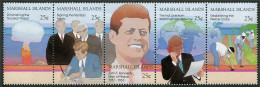 Marshall 200-204a Strip, MNH. Michel 194-198. Tribute To John F.Kennedy, 1988. - Marshall Islands