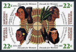 Marshall 70-73a Block, MNH. Mi 50-53. Decade Of Women 1985: Drum, Palm Branches, - Marshallinseln