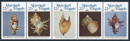 Marshall 65-69a Strip, MNH. Michel 35-39. Sea Shells 1985. Cymatium Lotorium, - Marshall