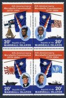 Marshall 59-62a Block, MNH. Mi 27-30. Constitution, 5th Ann. 1984. Ships, Flags. - Marshall