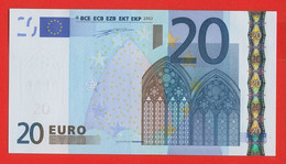 011 - BILLET 20 EUROS 2002 NEUF Signature WIM DUISEMBERG  N° U06113351525- Imp L004F1 - 20 Euro