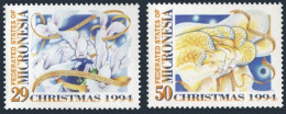 Micronesia 202-203, MNH. Michel 395-396. Christmas 1994. Doves, Angels. - Micronesia