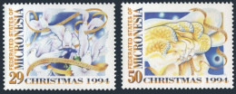 Micronesia 202-203, MNH. Michel 395-396. Christmas 1994. Doves, Angels. - Micronesië