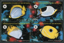Micronesia 274 Ad Block,MNH.Michel 583-586. WWF 1997.Fish:Butterfly-fish, - Micronésie