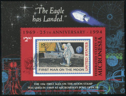 Micronesia C49, MNH. Michel 375 Bl.13. Manned Moon Landing, 25th Ann. 1994. - Micronesia