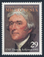 Micronesia 172, MNH. Mi 289. Thomas Jefferson, 250th Birth Ann. 1993. - Micronésie