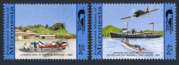 Micronesia 122-123, MNH. Mi 194-195. Pohnpei Airport, Japanese Mail Boat, 1990. - Mikronesien