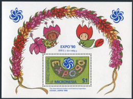 Micronesia 121, MNH. Michel 193 Bl.6. EXPO-1990, Garden, Greenery Exposition. - Micronesia