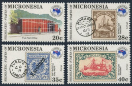 Micronesia 21,C4-C6,MNH.Michel 24-27. AUSIREX-1984.Truk Post Office,Ships. - Mikronesien