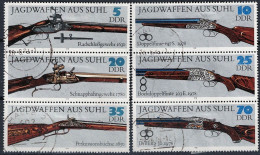 DDR GDR RDA - Jagdwffen Aus Suhl (MiNr: 2376/81) 1978 - Gest Used Obl Tagesstempel Beide Dreierstreifen - Gebraucht