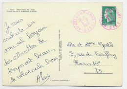 CHEFFER 30C VERT SEUL CARTE TIMBRE A DATE ROUGE 60 VALDAMPIERRE 3.9.1970 OISE - 1967-1970 Marianne Of Cheffer