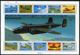 Palau C22, MNH. Michel 590-599 Bl.21. WW II In Pacific, 1991. Aircraft. - Palau