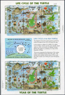 Palau 383 Af Sheet, MNH. Mi 975-980 ZD-bogen. Live Cycle Of Sea Turtle, Birds. - Palau