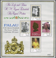 Palau 522 Af,523 Sheets. MNH. Queen Mother Celebrates 100 Years. 1999.Portraits. - Palau