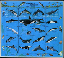 Palau 289 At Sheet, MNH. Mi 444-463 Bogen. Dolphin & Porpoises, Fish, Map, 1991. - Palau