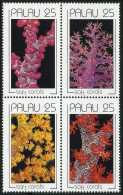 Palau 227-230a Block, MNH. Michel 343-346. Soft Coral, 1990. - Palau