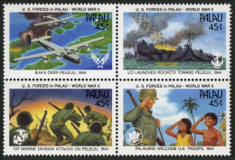 Palau 254-257a,258, MNH. Mi 402-405,Bl.8. US Forces In Palau,1944. Planes,Ships. - Palau