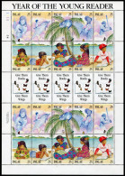 Palau 220 Aj Sheet, MNH. Mi 308-317. Children Reading, 1989. Butterflies, Bird, - Palau