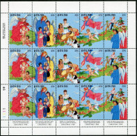 Palau 198-202a Sheet, MNH. Michel 255-259 Klb. Christmas 1988. Hark!Angels Sing. - Palau