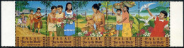 Palau 117-121a Strip, MNH. Michel 163-167. Christmas 1986. Guitar, Fairy Terns, - Palau