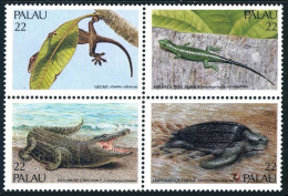 Palau 113-116a, MNH. Michel 159-162.Gecko, Tree Skink, Crocodile, Turtle, 1986.. - Palau