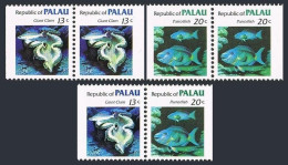 Palau 13a,13b,14b Pairs,MNH.Michel 13f,13d,14d MH. Giant Clam,Parrot-fish.1984. - Palau