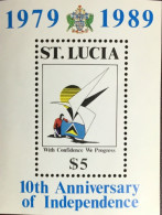 St Lucia 1989 Independence Anniversary Minisheet MNH - St.Lucie (1979-...)