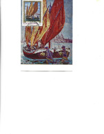 Romania -  Maximum Postcard 1971 - Painting By Nicolae Darascu -   "Boats In Venice" - Cartes-maximum (CM)