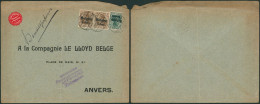 Guerre 14-18 - OC2 + OC11 X2 Sur L. Obl à Pont Lier (1915) > Antwerpen / Vignette "Agence D'affaires" - OC1/25 Gouvernement Général