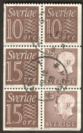 SCHWEDEN Suede Sverige 1964 Heftchenblatt HbL 26 Vfu O Marken: 519-519-520-520-478-478 - Used Stamps