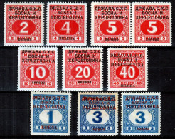 ⁕ Yugoslavia 1918 ⁕  S.H.S. Bosnia And Herzegovina Postage Due / PORTO - Overprint ⁕ 10v MLH/MNH/MH - Bosnie-Herzegovine