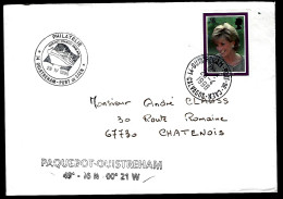 DIANA SPENCER - LETTRE POSTÉE À BORD DU PAQUEBOT-OUISTREHAM -   - Famous Ladies