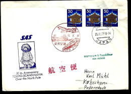 LIAISON POSTALE TOKYO - SCANDINAVIE - 20 ÈME ANNIVERSAIRE -  - Airmail