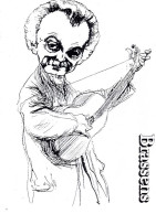 GEORGES BRASSENS  AVEC SA GUITARE -  CARICATURE EDITION L ARTISTE ROI - Artisti