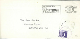 Lettre De Worthing Non Affranchie - Taxée - Postage Due