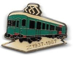 Pin's  Transport, SNCF,  Train  Vert  Z 1937 - 1987 - TGV