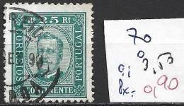 PORTUGAL 70 Oblitéré Côte 3.50 € ( 1 Aminci ) - Used Stamps