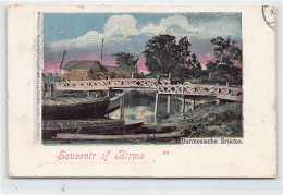 MYANMAR Burma - Burmese Bridge - EARLY POSTCARD Year 1899 - Publ. Compagnie Comet  - Myanmar (Burma)