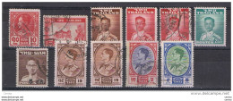 SIAM:  1928/62  LOT  11  USED  STAMPS  -  YV/TELL. 196//344 - Siam