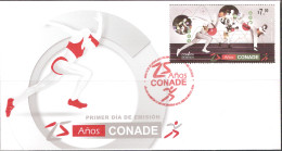 2013 México FDC  25 YEARS CONADE, Deportes CYCLING, BOX, TAE KWON DO, ATHLETICS - Mexico