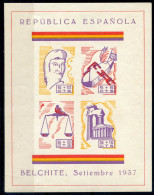 REF 002 > ESPAGNE < BLOC De La GUERRE CIVILE * * < Neuf Luxe - MNH * * - BELCHITE SARAGOSSE 1937 - Verschlussmarken Bürgerkrieg