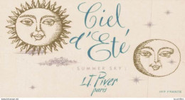 Carte Parfumée - Ciel D'été - L.T.Piver - Illustration Lune Et Soleil - Oud (tot 1960)