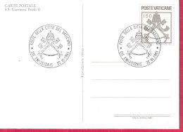 VATICANO - INTERO CARTOLINA POSTALE GIOVANNI PAOLO II - ANNULLO F.D.C. *22.VI.1981* - Postal Stationeries